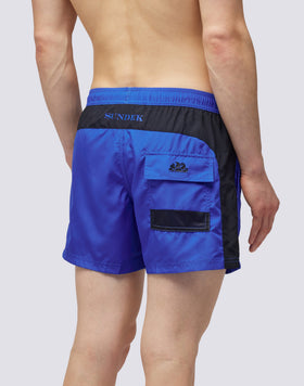 COSTUME DA BAGNO CORTO VITA ELASTICATA CON BLOCCO COLORE A CONTRASTO