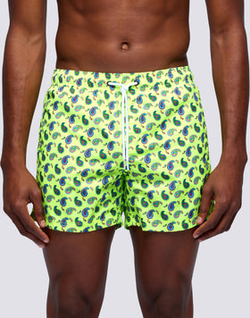 SHORT DE BAIN COURT À TAILLE ÉLASTIQUE OU IMPRIMÉ CRAZY PAISLEY