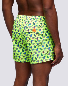 SHORT DE BAIN COURT À TAILLE ÉLASTIQUE OU IMPRIMÉ CRAZY PAISLEY