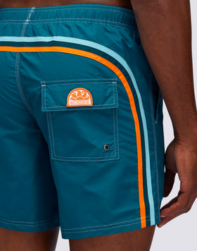 SHORT DE BAIN MI-LONG EXTENSIBLE À LA TAILLE TAFFETA ICONIQUE