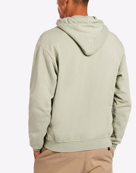 FLORAL PRINT OVERDYED COTTON HOODIE