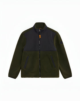CHAQUETA DE PELUCHE BONDED CON CUELLO