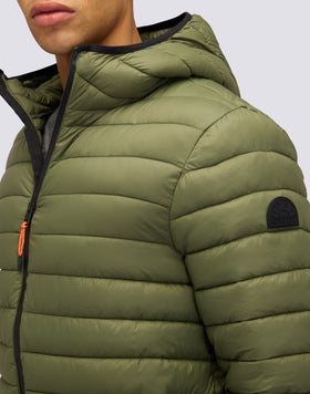 PIUMINO CORTO DA UOMO 100 GRAMMI CON CAPPUCCIO