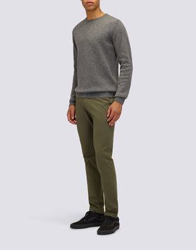 PULL COL ROND POUR HOMME EN LAINE MÉLANGÉE