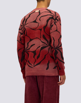 PULL JACQUARD À COL RAS DU COU POUR HOMME AVEC MOTIF HIBISCUS