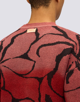 PULL JACQUARD À COL RAS DU COU POUR HOMME AVEC MOTIF HIBISCUS