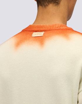 MEN'S CREW NECK SWEATER WITH FLOWER INTARSIA