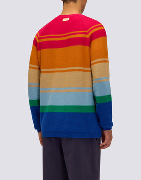 MEN'S MULTI-STRIPE CREW NECK SWEATER
