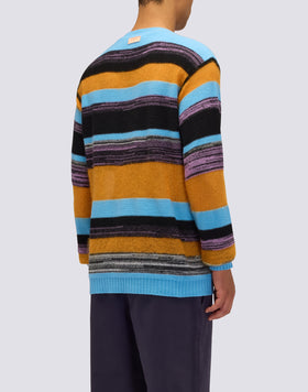 PULL COL ROND POUR HOMME À MOTIF MULTI-RAYURES
