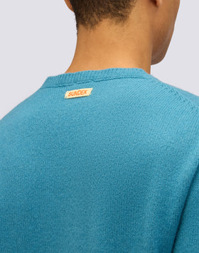 PULL COL ROND POUR HOMME EN LAINE MÉLANGÉE