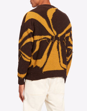 JERSEY DE CUELLO REDONDO CON BORDADO DE FLOR