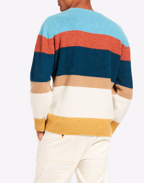 STRIPED CREW NECK JUMPER WITH PATCH