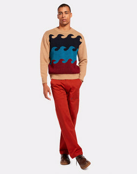 MAGLIONE GIROCOLLO CON MOTIVO ONDA