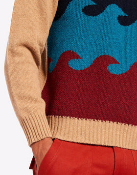 MAGLIONE GIROCOLLO CON MOTIVO ONDA