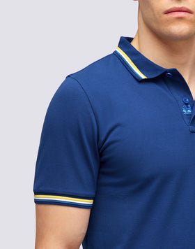 POLO BRICE EN COTON PIQUÉ AVEC DÉTAILS TRICOLORES