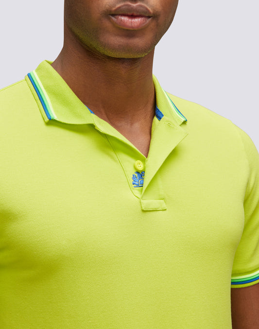 POLO BRICE IN COTONE PIQUET CON DETTAGLI TRICOLOR