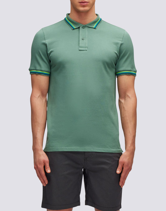 POLO BRICE IN COTONE PIQUET CON DETTAGLI TRICOLOR