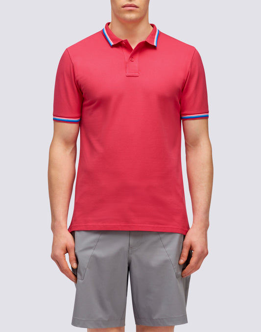 POLO BRICE IN COTONE PIQUET CON DETTAGLI TRICOLOR