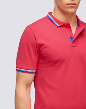 POLO BRICE IN COTONE PIQUET CON DETTAGLI TRICOLOR