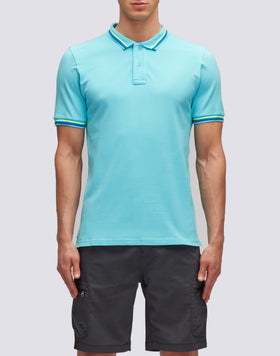 POLO BRICE IN COTONE PIQUET CON DETTAGLI TRICOLOR