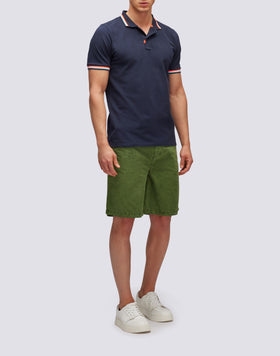 BRICE COTTON PIQUÉ POLO SHIRT WITH TRICOLOUR DETAILS