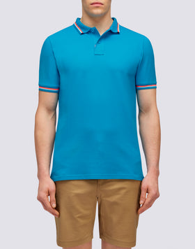 BRICE POLO SHIRT IN PIQUET COTTON WITH TRICOLOR DETAILS