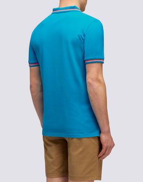 BRICE POLO SHIRT IN PIQUET COTTON WITH TRICOLOR DETAILS
