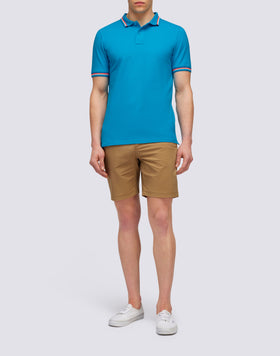 BRICE POLO SHIRT IN PIQUET COTTON WITH TRICOLOR DETAILS