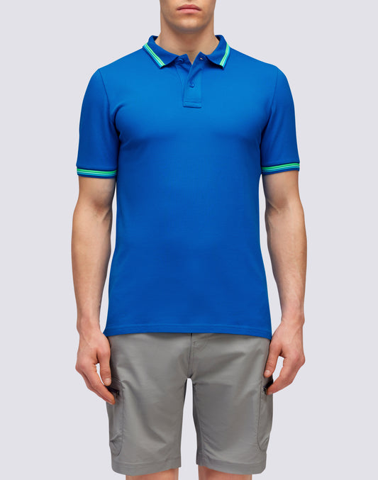 POLO BRICE IN COTONE PIQUET CON DETTAGLI TRICOLOR
