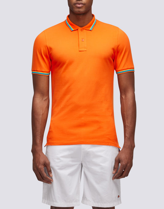 POLO BRICE IN COTONE PIQUET CON DETTAGLI TRICOLOR