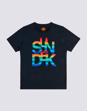 T-SHIRT À COL ROND AVEC LOGO MULTICOLORE