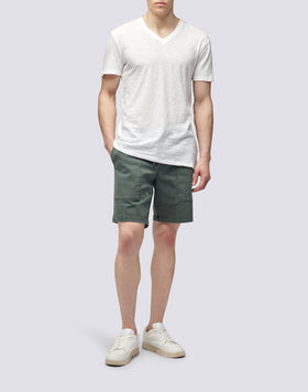 GARMENT DYED T-SHIRT WITH V-NECK