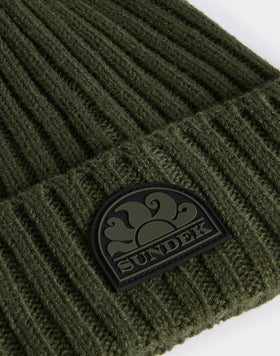 BONNET POUR ENFANT À CÔTES AVEC LOGO
