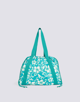AVA - NYLON BAG WITH HANDLES AND STRINGS HIBISCUS PRINT SK23