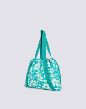 AVA - NYLON BAG WITH HANDLES AND STRINGS HIBISCUS PRINT SK23