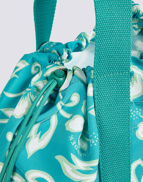 AVA - NYLON BAG WITH HANDLES AND STRINGS HIBISCUS PRINT SK23
