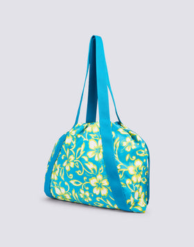 AVA - SAC EN NYLON AVEC POIGNÉES ET LACETS IMPRIMÉS HIBISCUS SK23