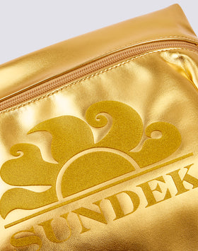BORSA CLUTCH LAMINATA CON LOGO