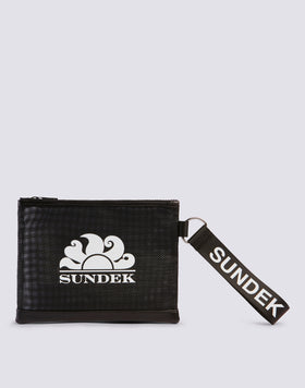 MINI CLUTCH IN MESH WITH LOGO