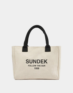 STONE-WASHED COTTON CANVAS SHOPPING BAG