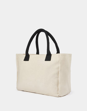 STONE-WASHED COTTON CANVAS SHOPPING BAG