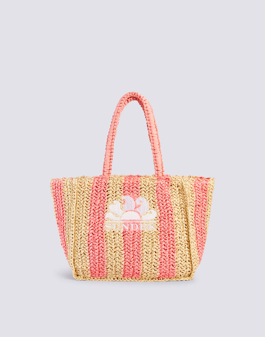 VITA - WOVEN STRAW BAG WITH EMBROIDERED LOGO
