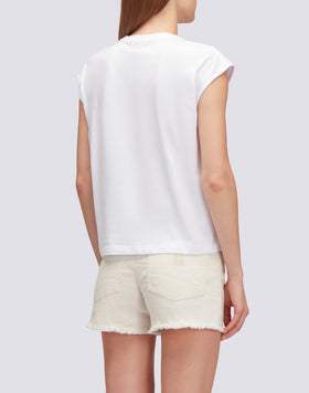 SLEEVELESS T-SHIRT WITH EMBROIDERY