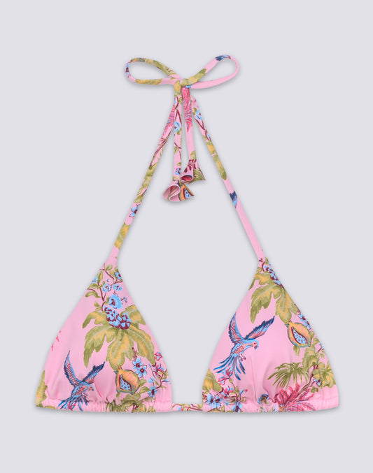 JENNIFER - SWEET PARROT PRINT TRIANGLE BIKINI TOP