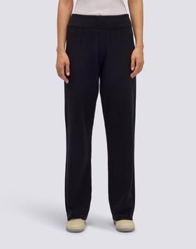 PANTALONI DONNA IN MAGLIA CON LOGO RICAMATO