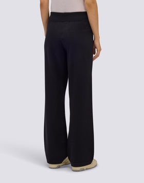 PANTALONI DONNA IN MAGLIA CON LOGO RICAMATO