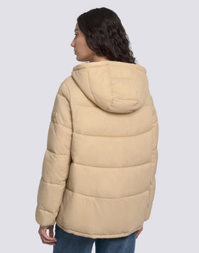 DOUDOUNE COURTE REMBOURRÉE À CAPUCHE POUR FEMME