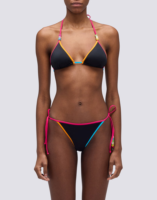 SAKI - TOP A TRIANGOLO CON PIPING