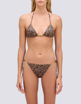 ANITA - SLIP DE BIKINI À LACETS IMPRIMÉ ANIMALIER