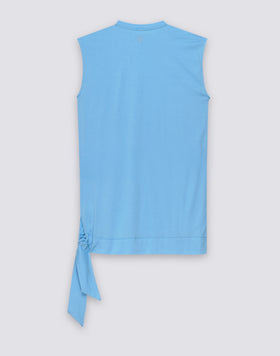 MINI-ROBE FEMME EN JERSEY DE COTON AVEC NOEUD LATÉRAL
